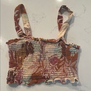 Aeropostale Bohemian Multicolor Smocked Crop Top